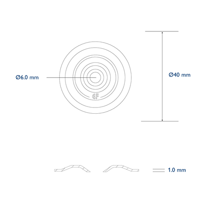 DVP-EF-4010N Pressure plate diam. 40mm hole 6,0mm 